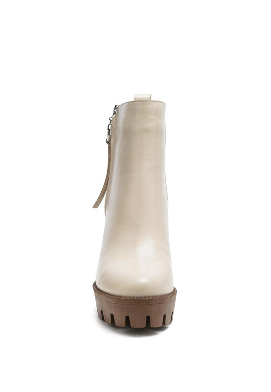 MISTRESS HIGH BLOCK HEELED CHUNKY LEATHER BOOT - Tigbul's Variety Fashion Shop