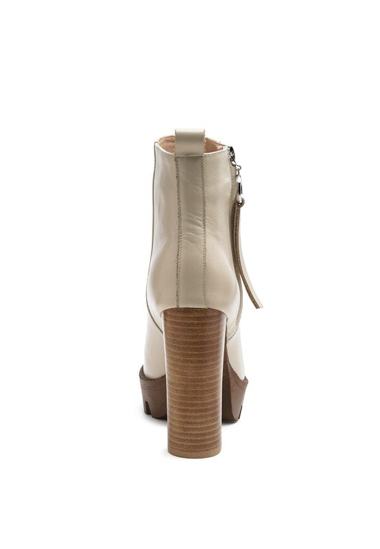 MISTRESS HIGH BLOCK HEELED CHUNKY LEATHER BOOT - Tigbul's Variety Fashion Shop