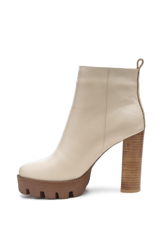 MISTRESS HIGH BLOCK HEELED CHUNKY LEATHER BOOT - Tigbul's Variety Fashion Shop