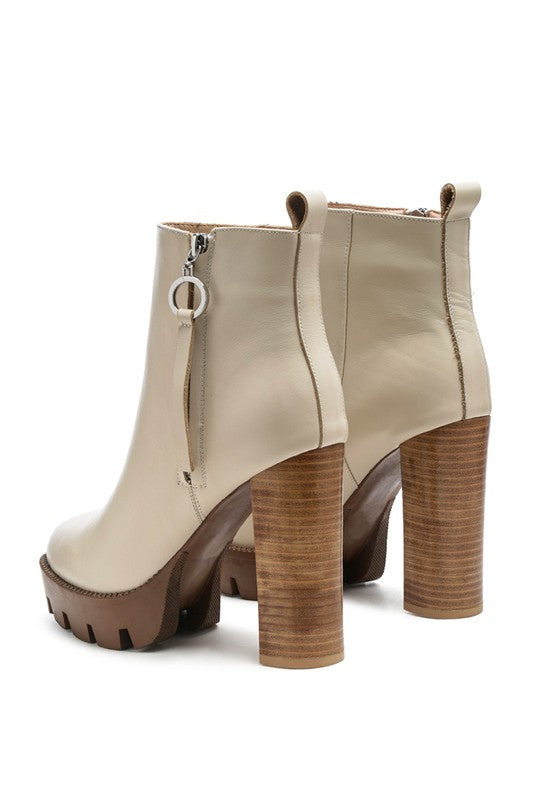 MISTRESS HIGH BLOCK HEELED CHUNKY LEATHER BOOT - Tigbul's Variety Fashion Shop