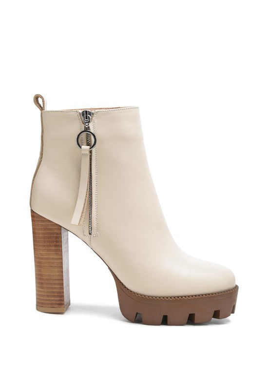 MISTRESS HIGH BLOCK HEELED CHUNKY LEATHER BOOT - Tigbul's Variety Fashion Shop