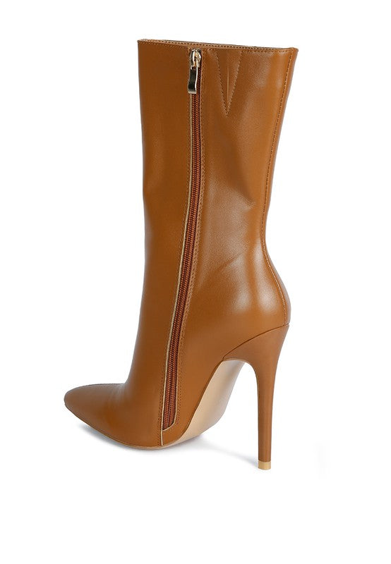NAGINI Over Ankle Pointed Toe High Heeled Boot - Tigbul's Variety Fashion Shop