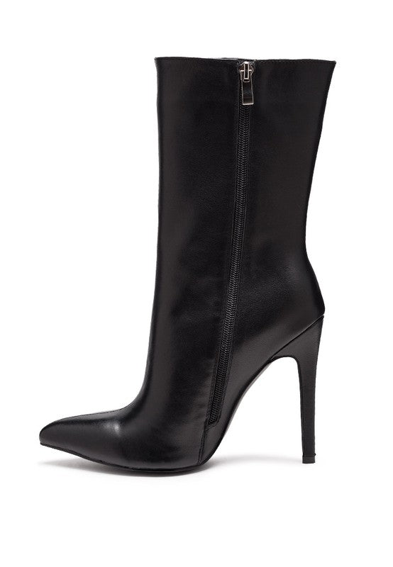 NAGINI Over Ankle Pointed Toe High Heeled Boot - Tigbul's Variety Fashion Shop