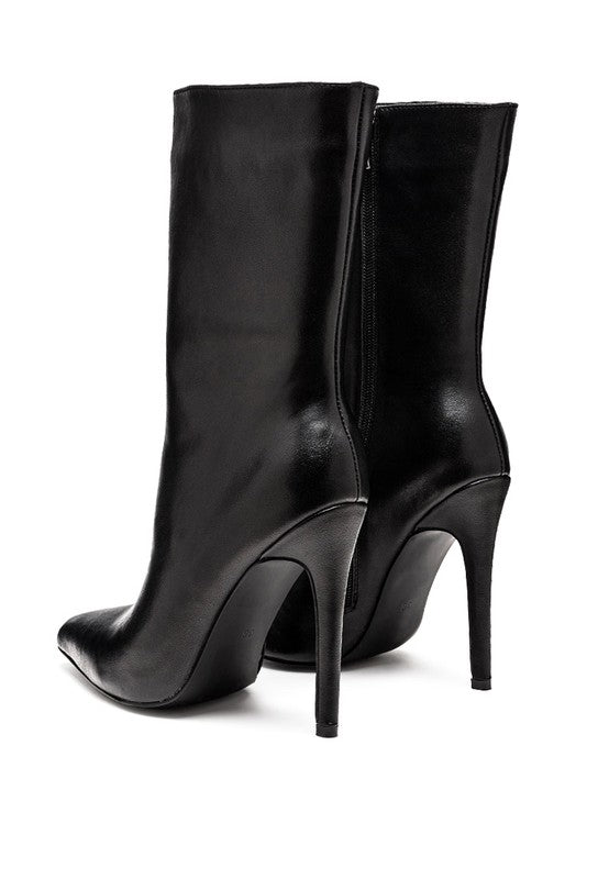 NAGINI Over Ankle Pointed Toe High Heeled Boot - Tigbul's Variety Fashion Shop