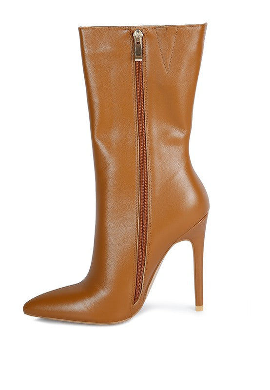NAGINI Over Ankle Pointed Toe High Heeled Boot - Tigbul's Variety Fashion Shop