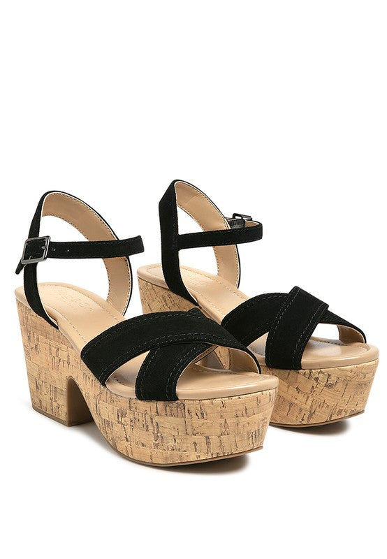 ULLA HIGH HEELED BLOCK SANDAL IN BLACK - Tigbul's Variety Fashion Shop