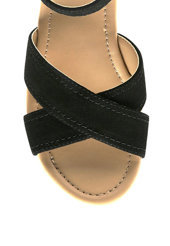 ULLA HIGH HEELED BLOCK SANDAL IN BLACK - Tigbul's Variety Fashion Shop