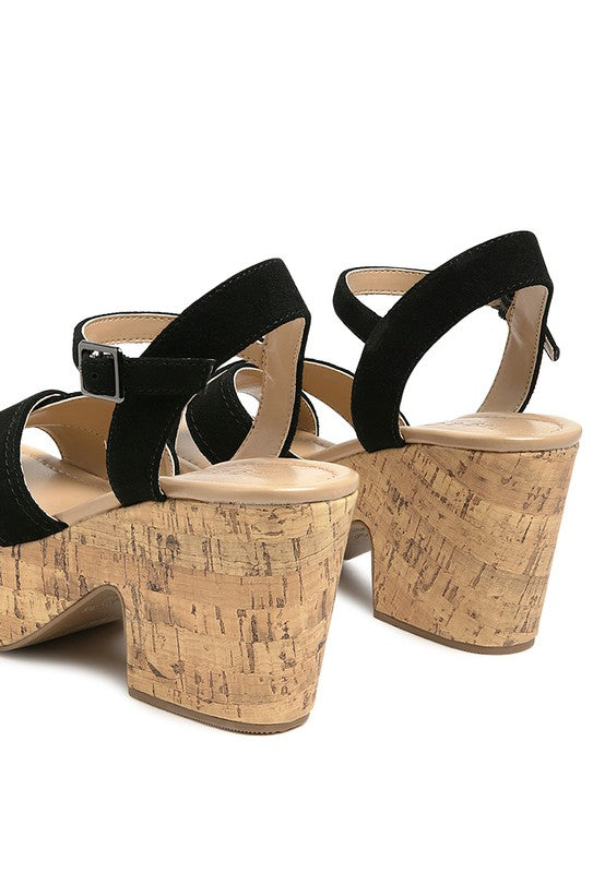 ULLA HIGH HEELED BLOCK SANDAL IN BLACK - Tigbul's Variety Fashion Shop