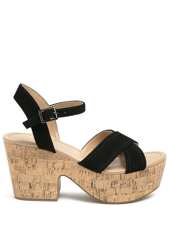 ULLA HIGH HEELED BLOCK SANDAL IN BLACK - Tigbul's Variety Fashion Shop