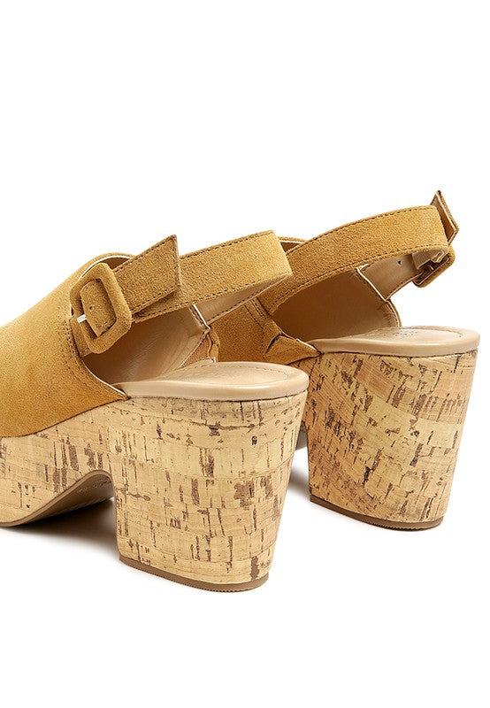 VENDELA LEATHER SLINGBACK PLATFORM SANDAL IN TAN - Tigbul's Variety Fashion Shop