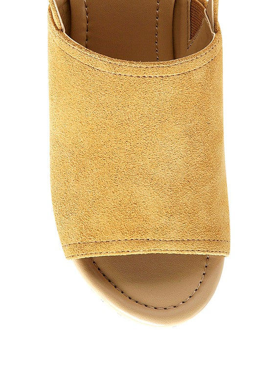 VENDELA LEATHER SLINGBACK PLATFORM SANDAL IN TAN - Tigbul's Variety Fashion Shop