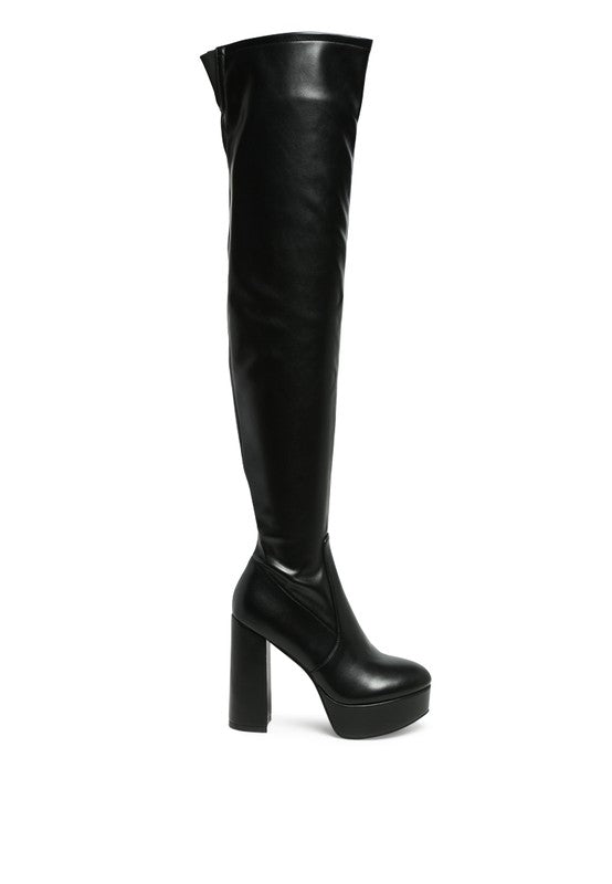 Black Platform Knee High Boots - Tigbul's Variety Fashion Shop