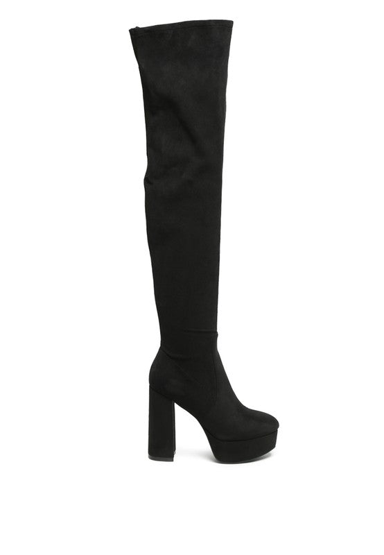 Black Platform Knee High Boots - Tigbul's Variety Fashion Shop