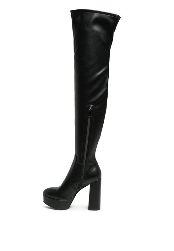 Black Platform Knee High Boots - Tigbul's Variety Fashion Shop