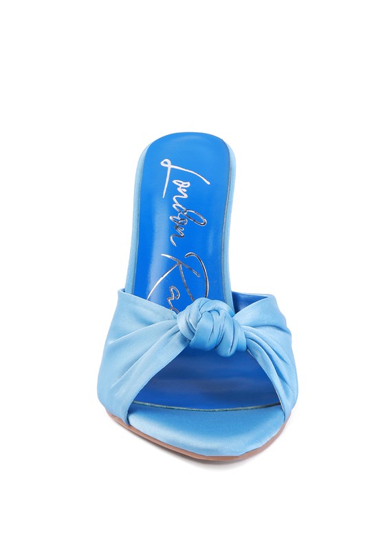 FIRST CRUSH SATIN KNOT HIGH HEELED SANDALS - Tigbul's Variety Fashion Shop