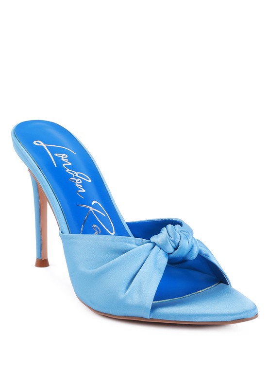 FIRST CRUSH SATIN KNOT HIGH HEELED SANDALS - Tigbul's Variety Fashion Shop