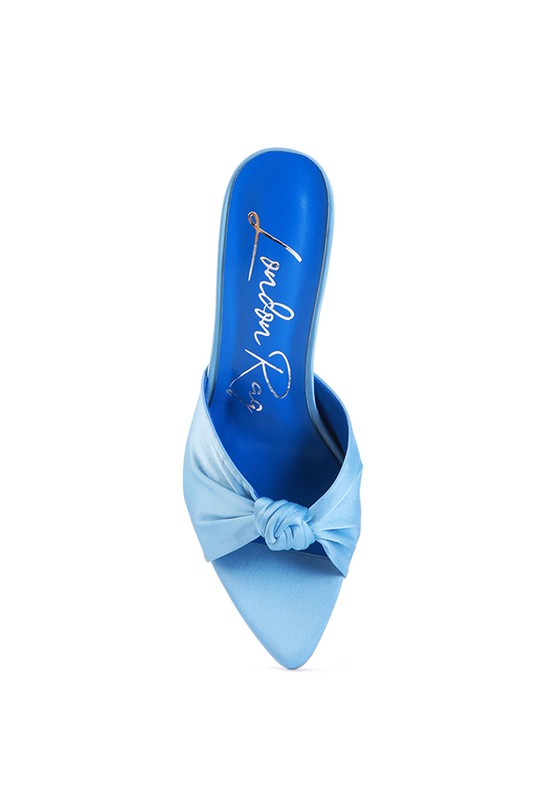 FIRST CRUSH SATIN KNOT HIGH HEELED SANDALS - Tigbul's Variety Fashion Shop