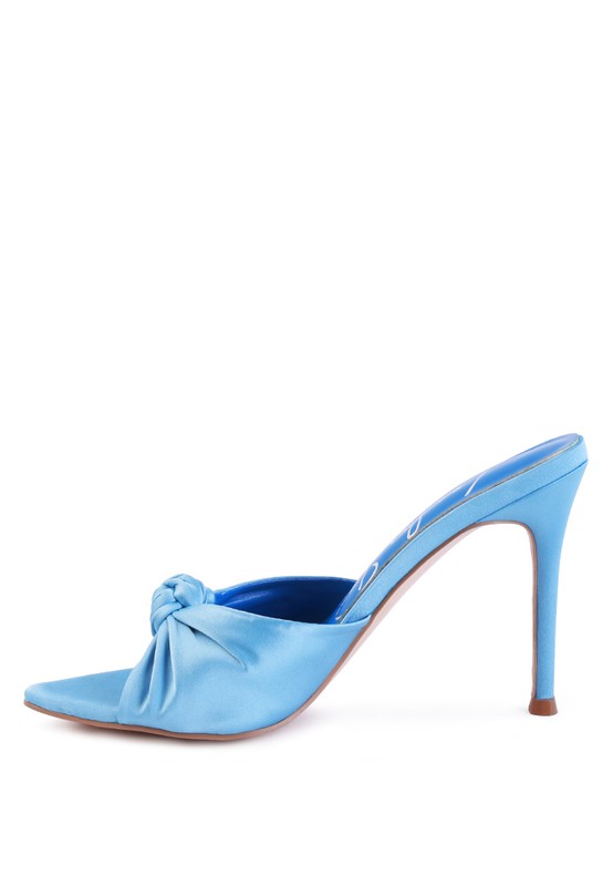 FIRST CRUSH SATIN KNOT HIGH HEELED SANDALS - Tigbul's Variety Fashion Shop