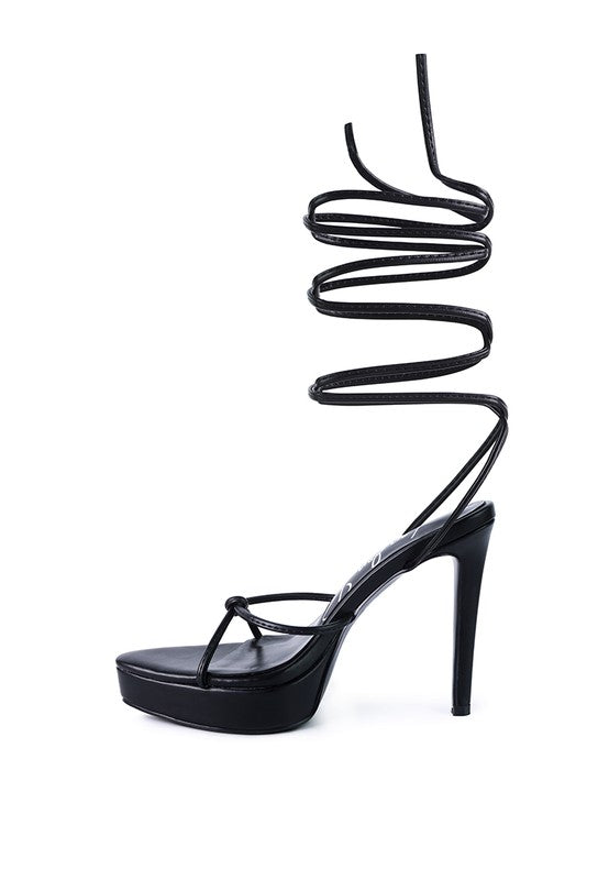 High Heel Lace Up Sandals - Tigbul's Variety Fashion Shop