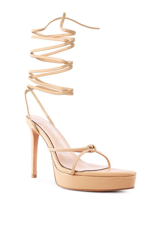 High Heel Lace Up Sandals - Tigbul's Variety Fashion Shop