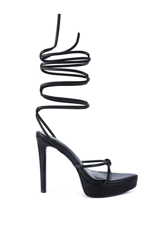 High Heel Lace Up Sandals - Tigbul's Variety Fashion Shop