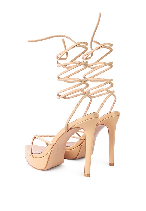 High Heel Lace Up Sandals - Tigbul's Variety Fashion Shop