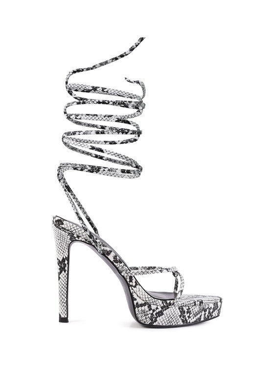 High Heel Lace Up Sandals - Tigbul's Variety Fashion Shop