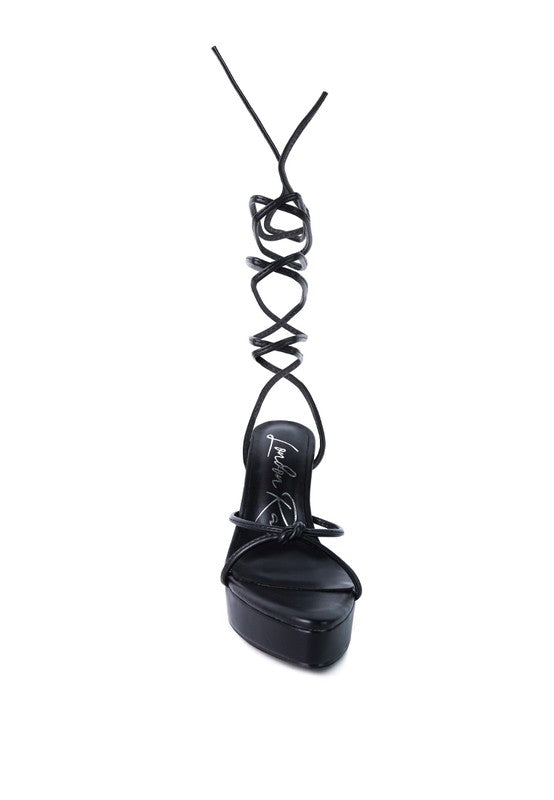 High Heel Lace Up Sandals - Tigbul's Variety Fashion Shop