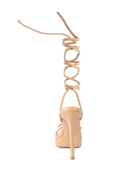 High Heel Lace Up Sandals - Tigbul's Variety Fashion Shop