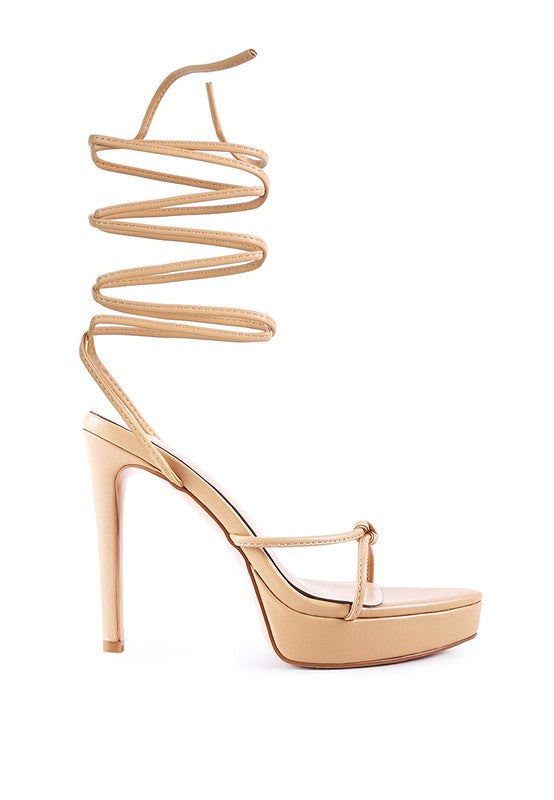 High Heel Lace Up Sandals - Tigbul's Variety Fashion Shop
