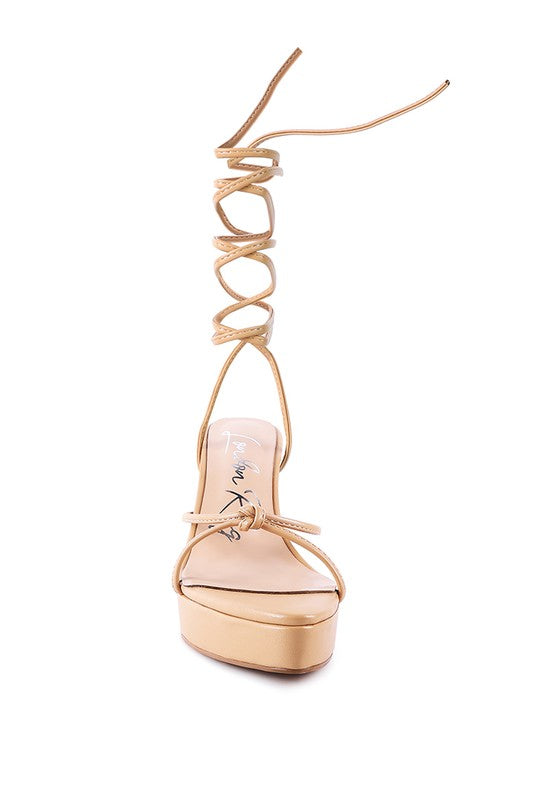 High Heel Lace Up Sandals - Tigbul's Variety Fashion Shop