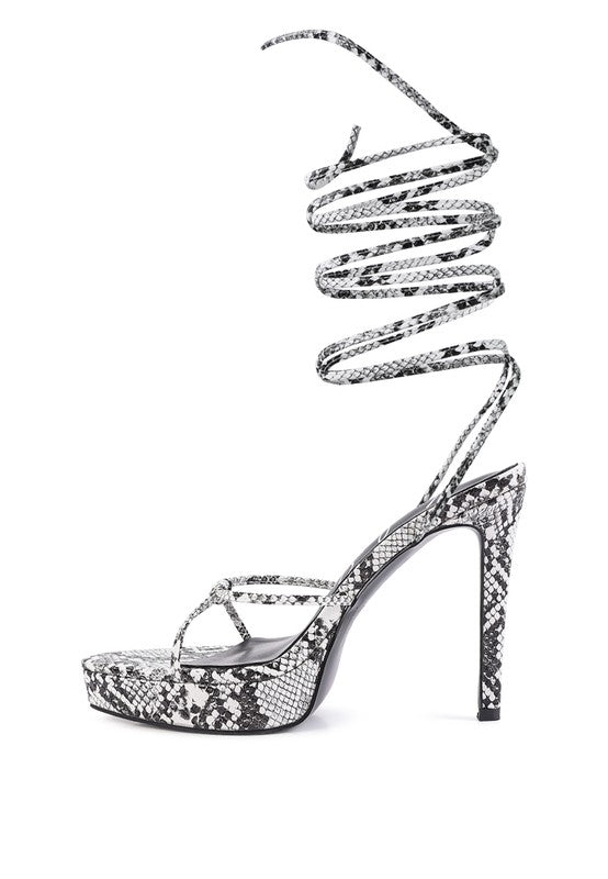 High Heel Lace Up Sandals - Tigbul's Variety Fashion Shop