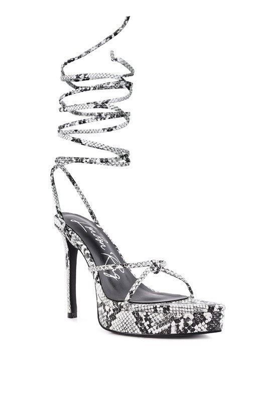 High Heel Lace Up Sandals - Tigbul's Variety Fashion Shop