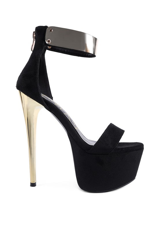 COSMO GIRL METAL BAND HIGH HEELED SANDALS - Tigbul's Variety Fashion Shop
