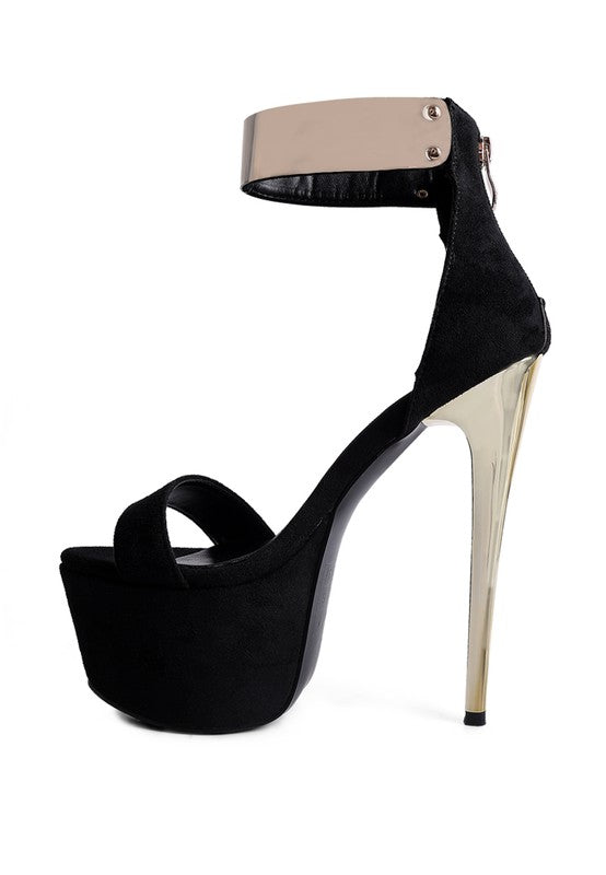 COSMO GIRL METAL BAND HIGH HEELED SANDALS - Tigbul's Variety Fashion Shop