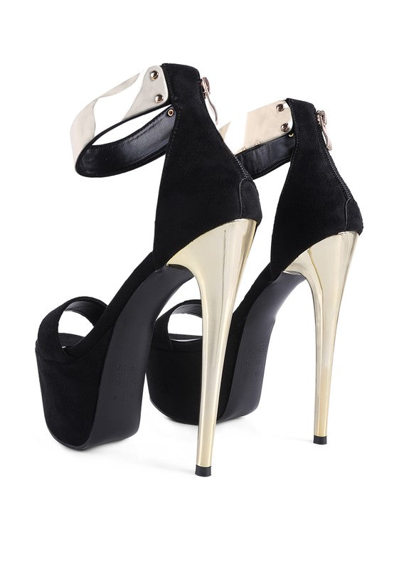 COSMO GIRL METAL BAND HIGH HEELED SANDALS - Tigbul's Variety Fashion Shop