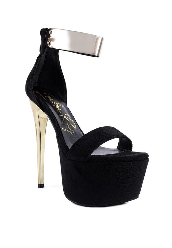 COSMO GIRL METAL BAND HIGH HEELED SANDALS - Tigbul's Variety Fashion Shop