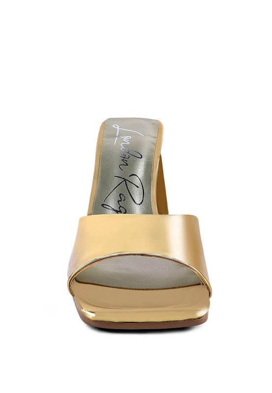 LOVEBUG TRIANGULAR BLOCK HEEL SANDALS - Tigbul's Variety Fashion Shop