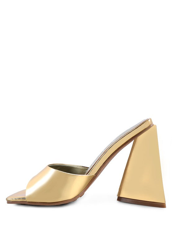 LOVEBUG TRIANGULAR BLOCK HEEL SANDALS - Tigbul's Variety Fashion Shop