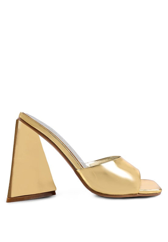 LOVEBUG TRIANGULAR BLOCK HEEL SANDALS - Tigbul's Variety Fashion Shop