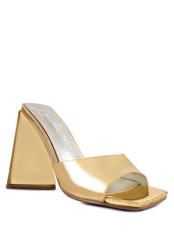 LOVEBUG TRIANGULAR BLOCK HEEL SANDALS - Tigbul's Variety Fashion Shop