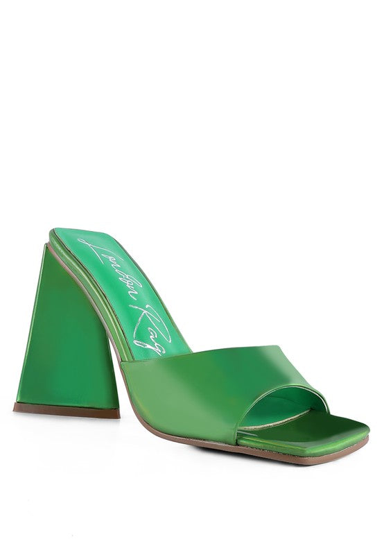 LOVEBUG TRIANGULAR BLOCK HEEL SANDALS - Tigbul's Variety Fashion Shop
