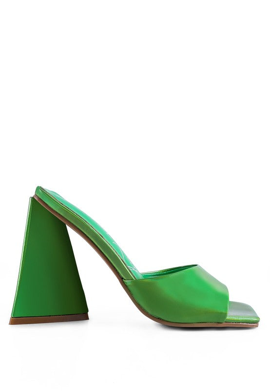 LOVEBUG TRIANGULAR BLOCK HEEL SANDALS - Tigbul's Variety Fashion Shop