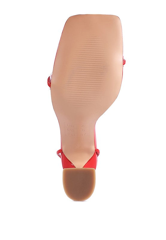 BITEN BERRY SPOOL HEELED LACE UP SANDAL - Tigbul's Variety Fashion Shop