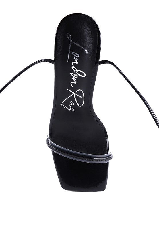 BITEN BERRY SPOOL HEELED LACE UP SANDAL - Tigbul's Variety Fashion Shop