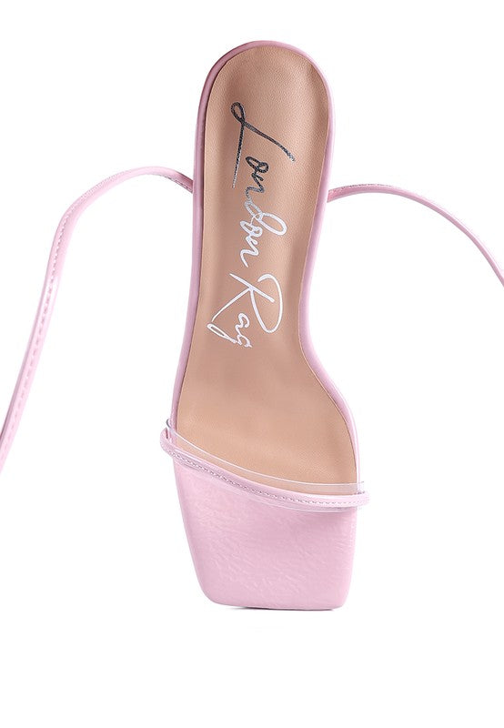 BITEN BERRY SPOOL HEELED LACE UP SANDAL - Tigbul's Variety Fashion Shop