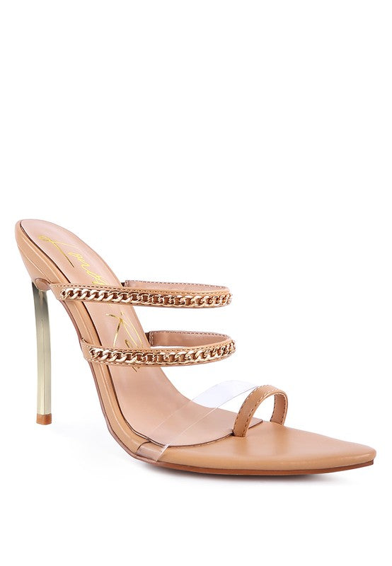 TICKLE ME HIGH HEELED TOE RING SANDALS - Tigbul's Variety Fashion Shop