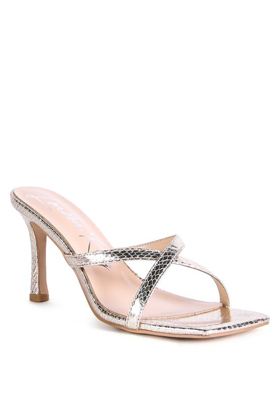 MURIEL CROC CROSS STRAP SLIDER SANDALS - Tigbul's Variety Fashion Shop