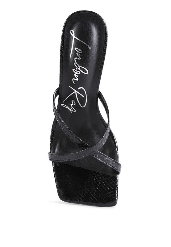 MURIEL CROC CROSS STRAP SLIDER SANDALS - Tigbul's Variety Fashion Shop