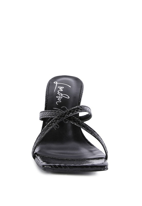 MURIEL CROC CROSS STRAP SLIDER SANDALS - Tigbul's Variety Fashion Shop